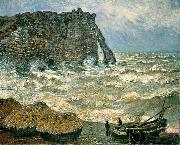 Claude Monet, Stormy Sea in Etretat